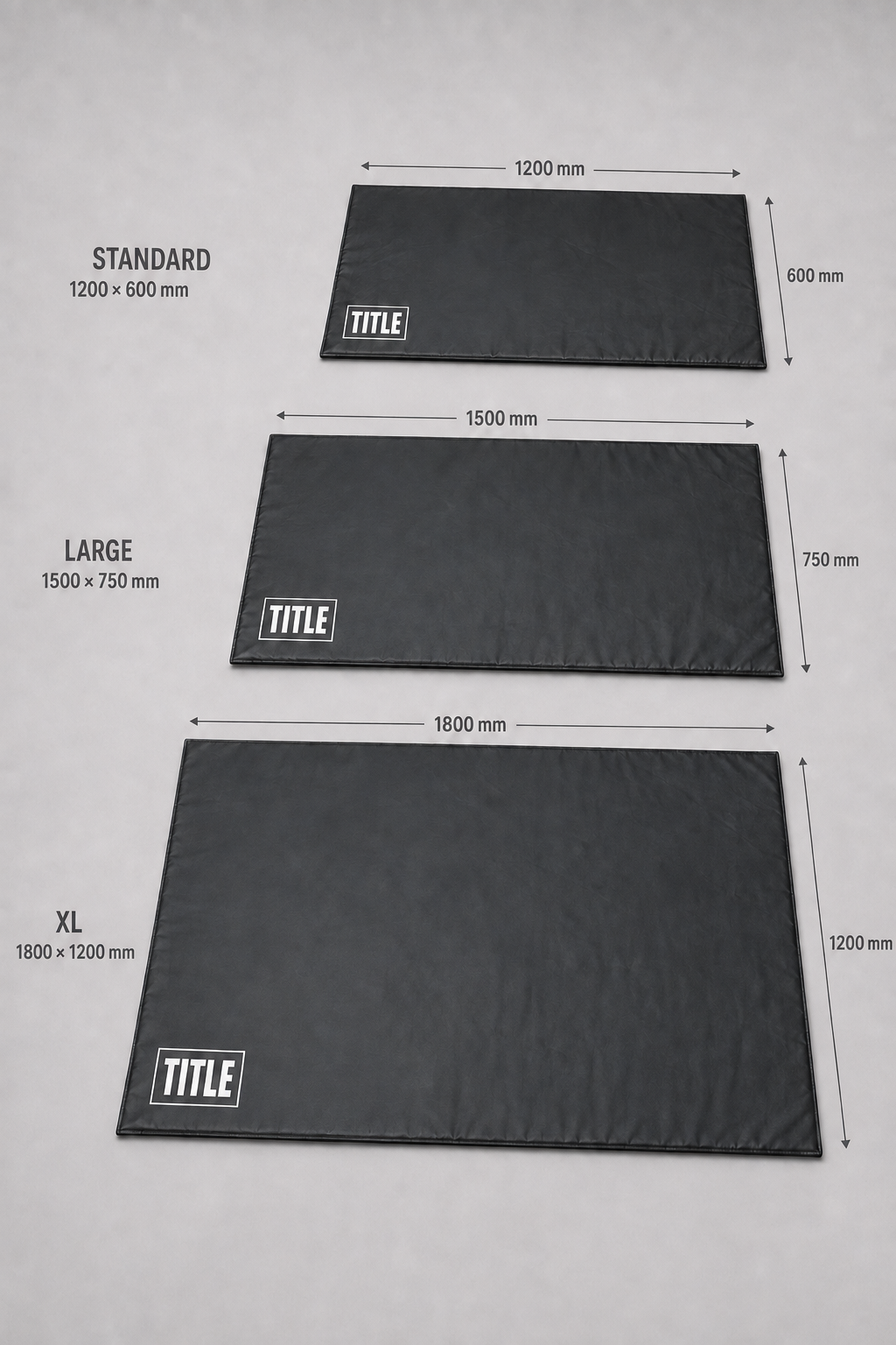TITLE Exercise Mat: Black PVC, Standard 1200 x 600mm