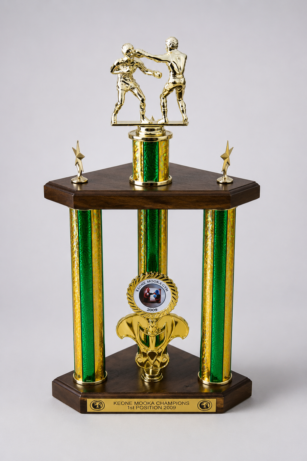 TITLE Boxing Trophy: Large 3 Pillar, Inscribed to Order