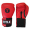 Title Leather Sparring Gloves: Red with Black Trim