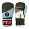 Title Impact Training Gloves: Powerhide - Powder Blue, Grey and White