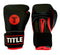 Title Leather Sparring Gloves: Black with Red Trim