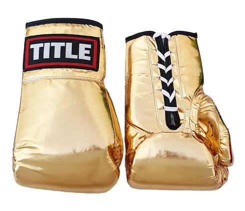 Title Autograph Gloves: Gold