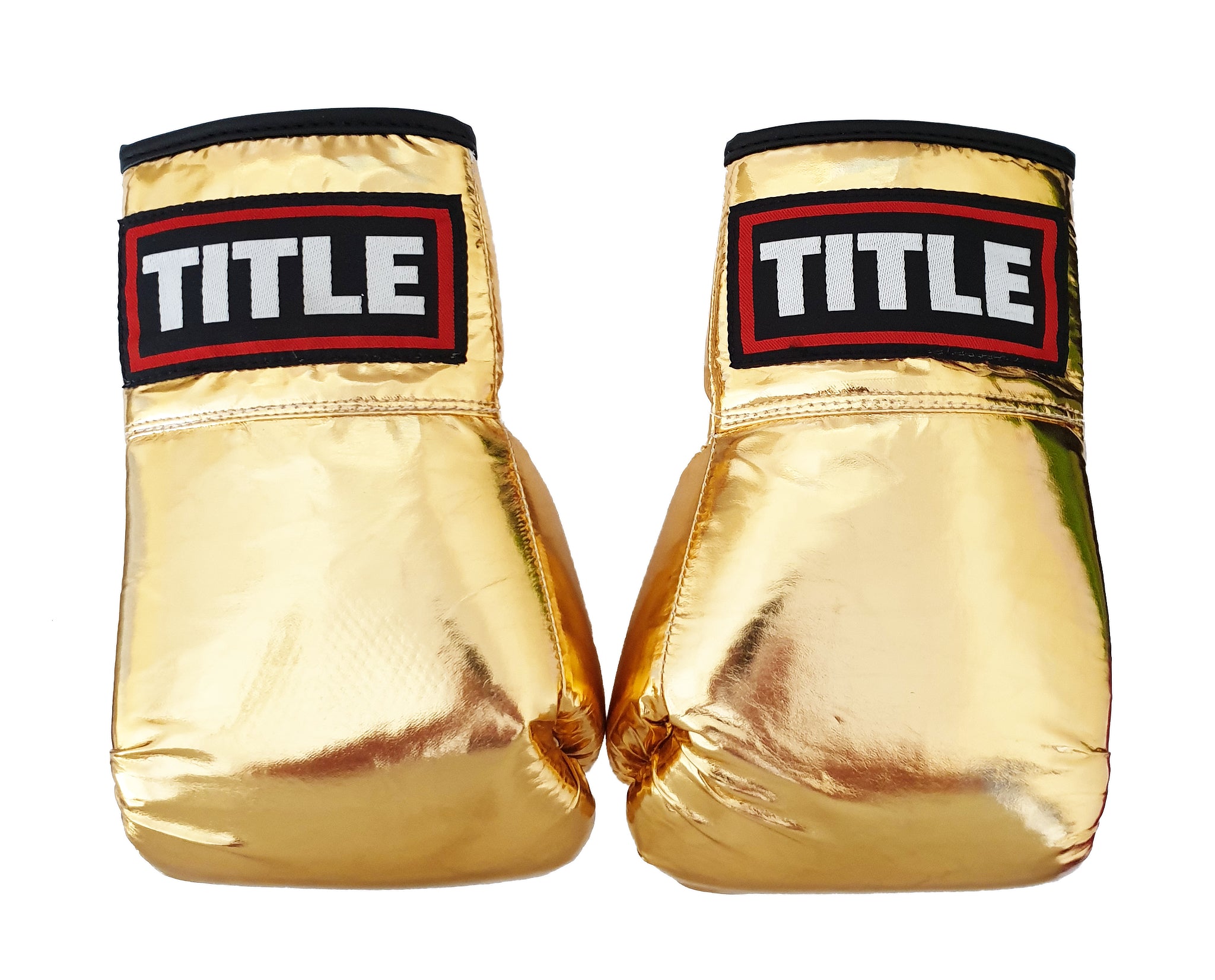 TITLE gold autograph boxing gloves, second view, made for signing and mounting