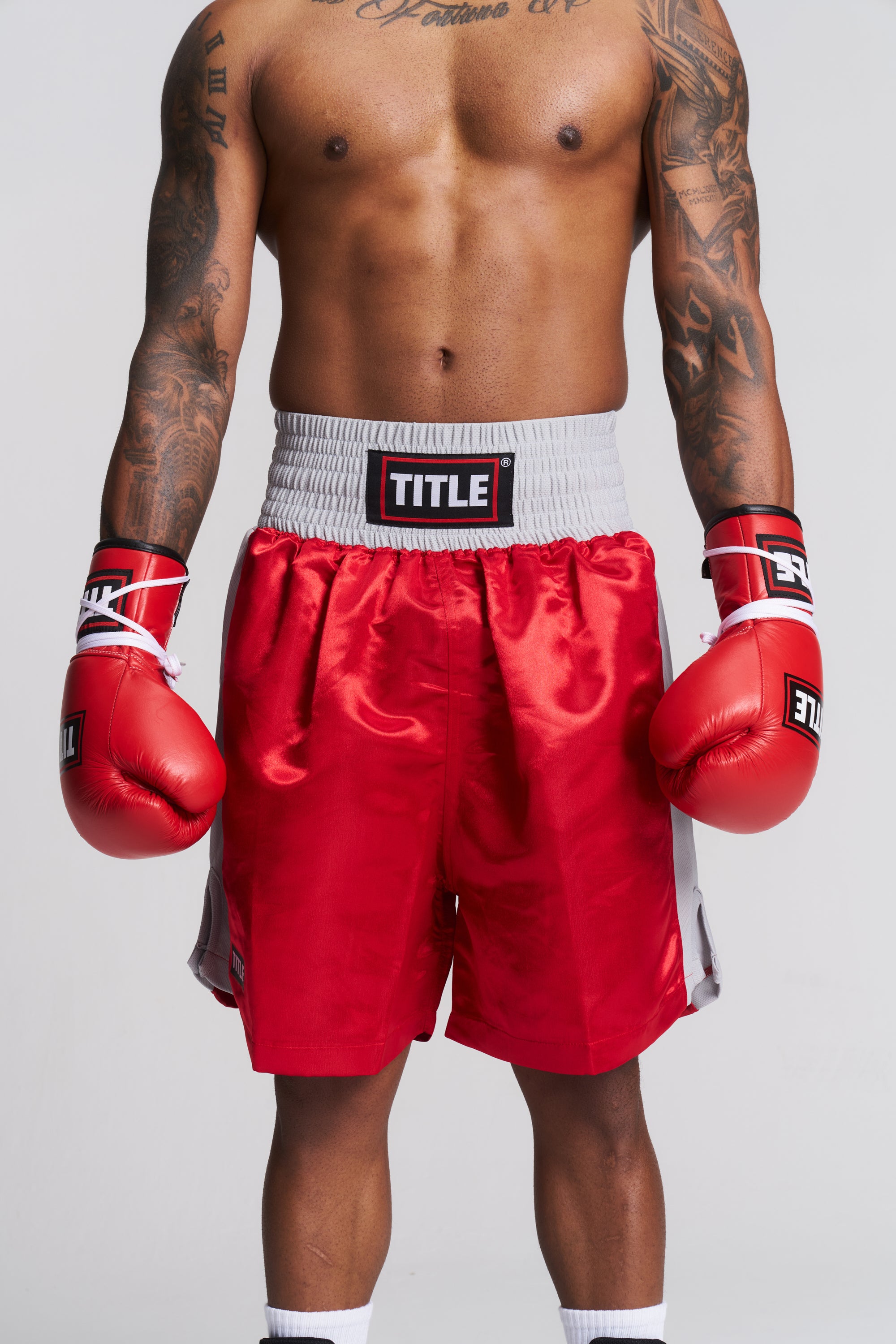 TITLE Competition Boxing Trunks: Satin, Three Colours