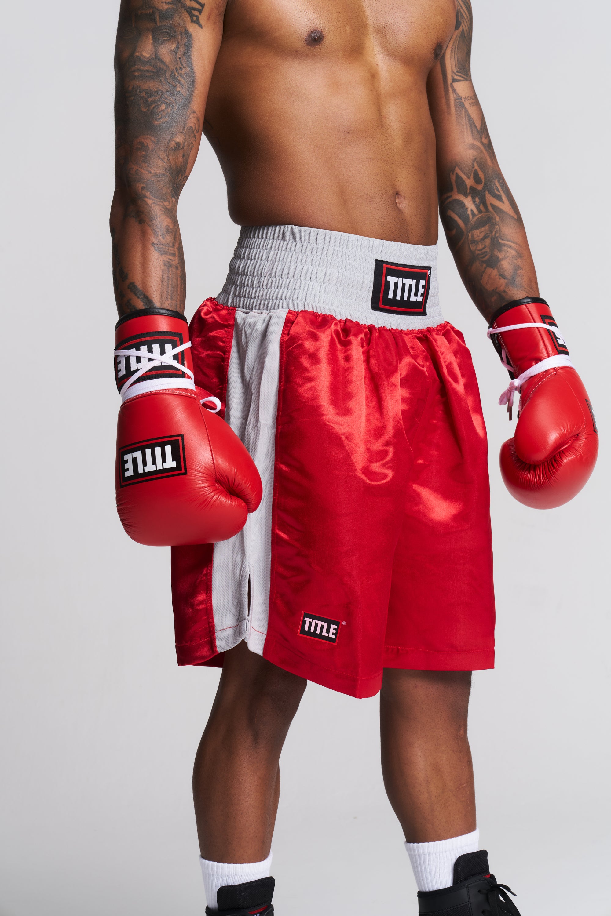 TITLE Competition Boxing Trunks: Satin, Three Colours