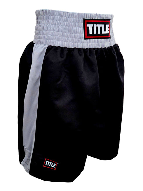 Title Boxing Trunks: Satin - Black