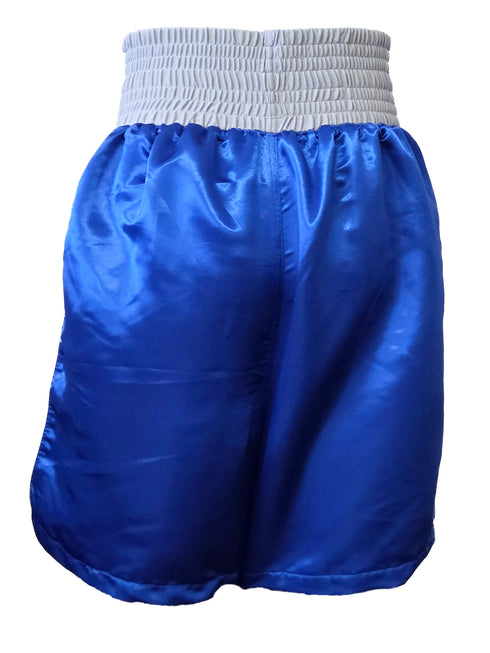 Title Competition Boxing Trunks: Satin - Blue