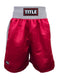 Title Competition Boxing Trunks: Satin - Red