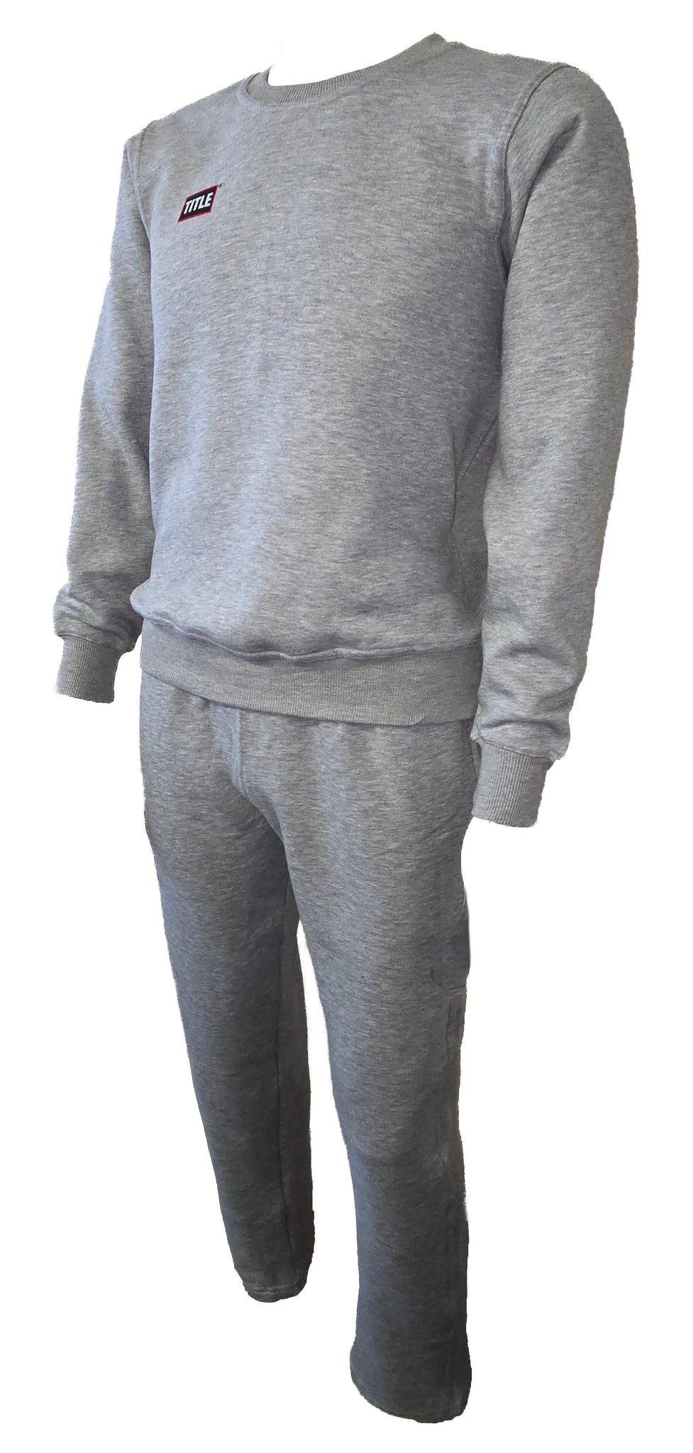 Title Tracksuit Fleece: Grey - Top and Pants Set