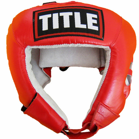 Title Open Face Competition Headgear: Red