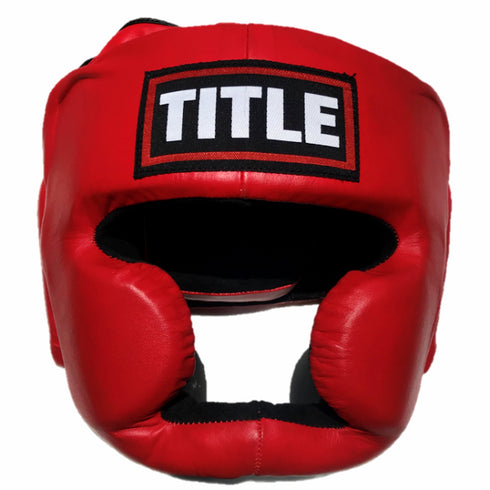 Title Full Face Training Headgear: Leather with Cheek and Chin Protectors