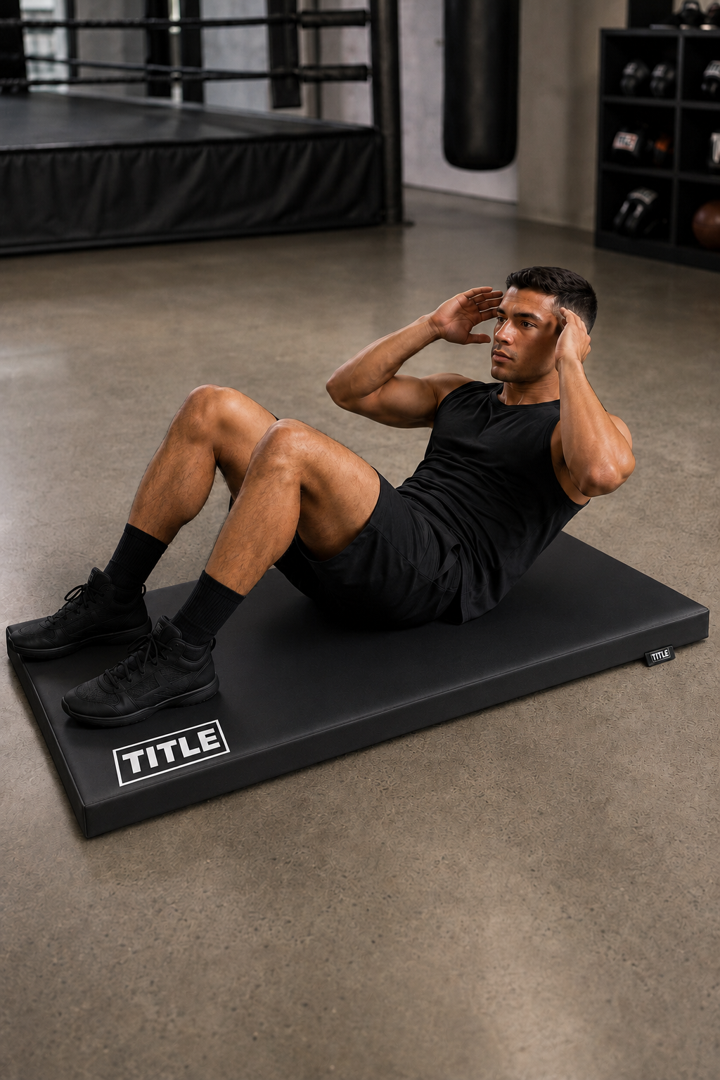 TITLE Exercise Mat: Black PVC, Standard 1200 x 600mm