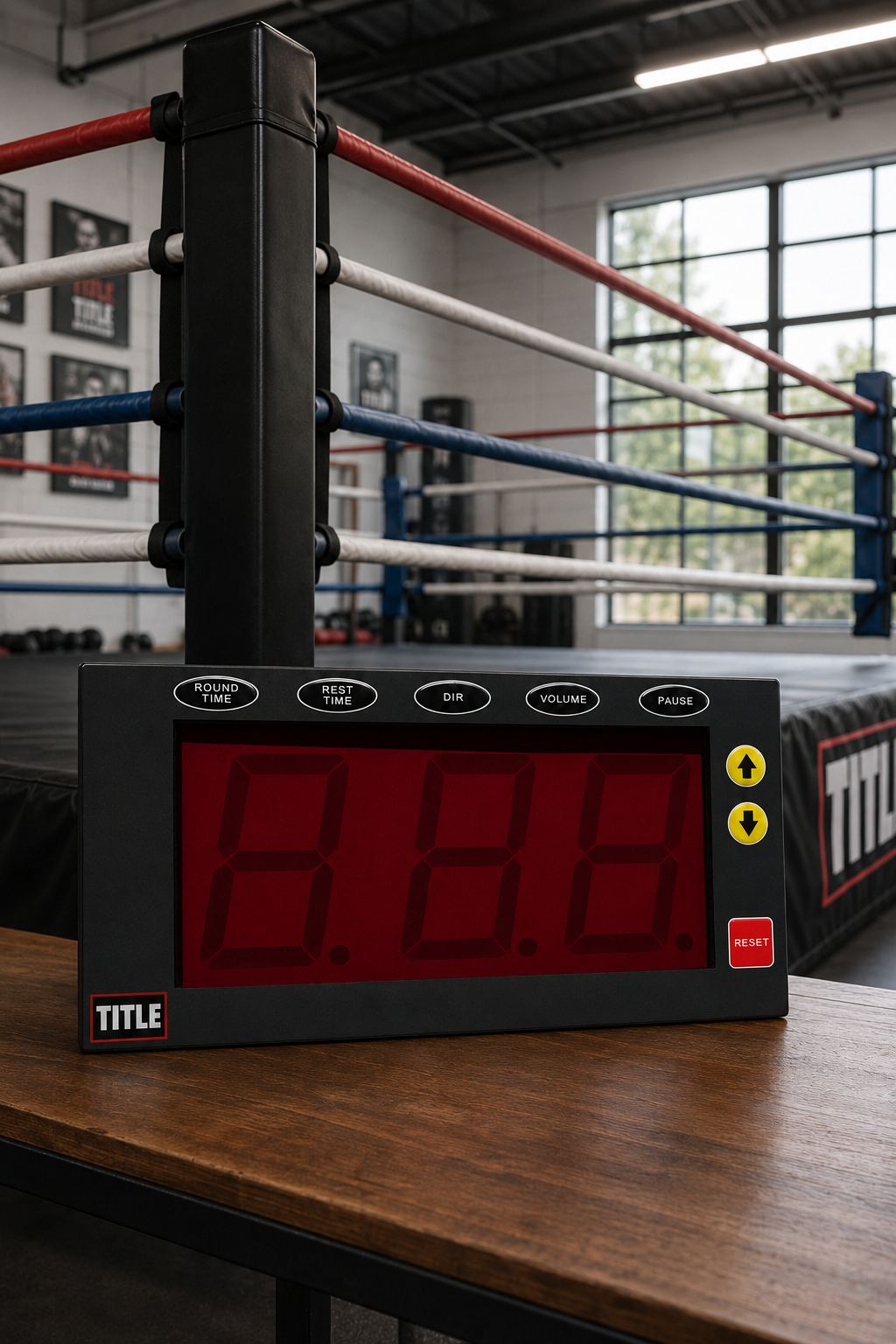 TITLE Super Digital Gym Timer: LED, Wall Mounted, Steel Case