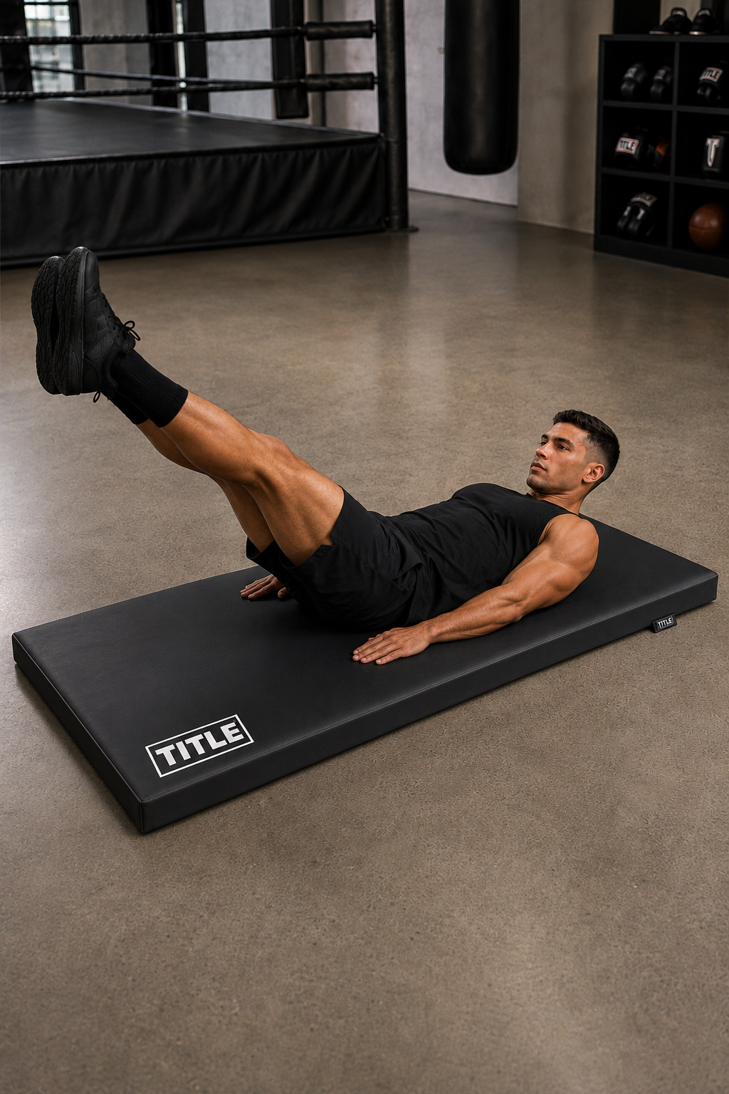 TITLE Exercise Mat: Black PVC, Large 1500 x 750mm