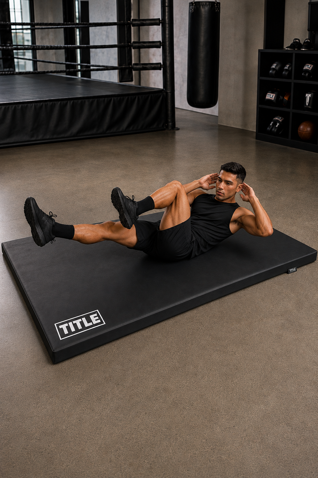 TITLE Exercise Mat: Black PVC, XLarge 1800 x 1200mm