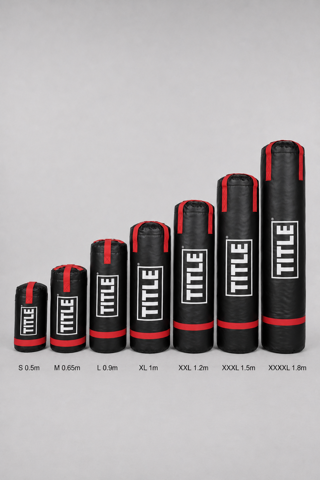 TITLE Punching Bag: Black with Red Webbing