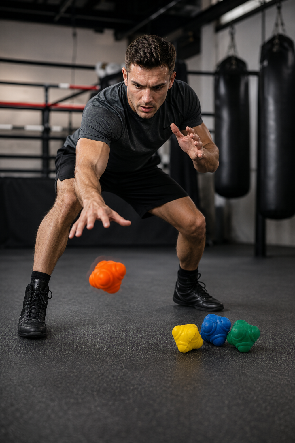 TITLE Agility Reaction Ball: Six-Sided Rubber, Junior or Senior