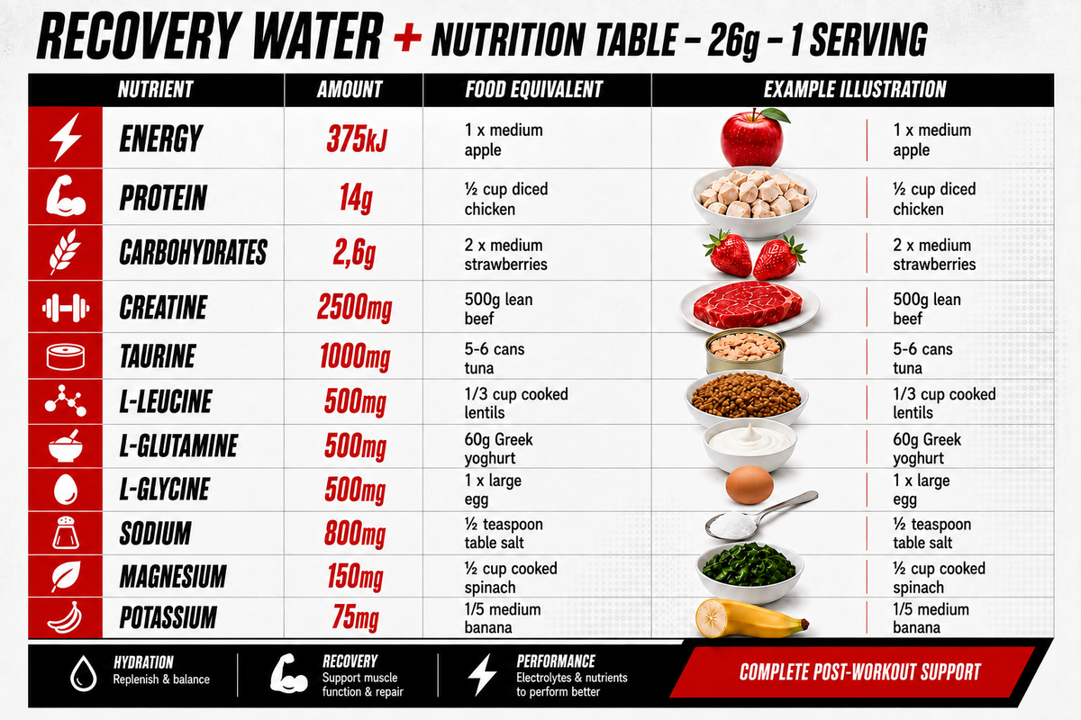 TITLE Recovery Water+: Protein Water with Electrolytes