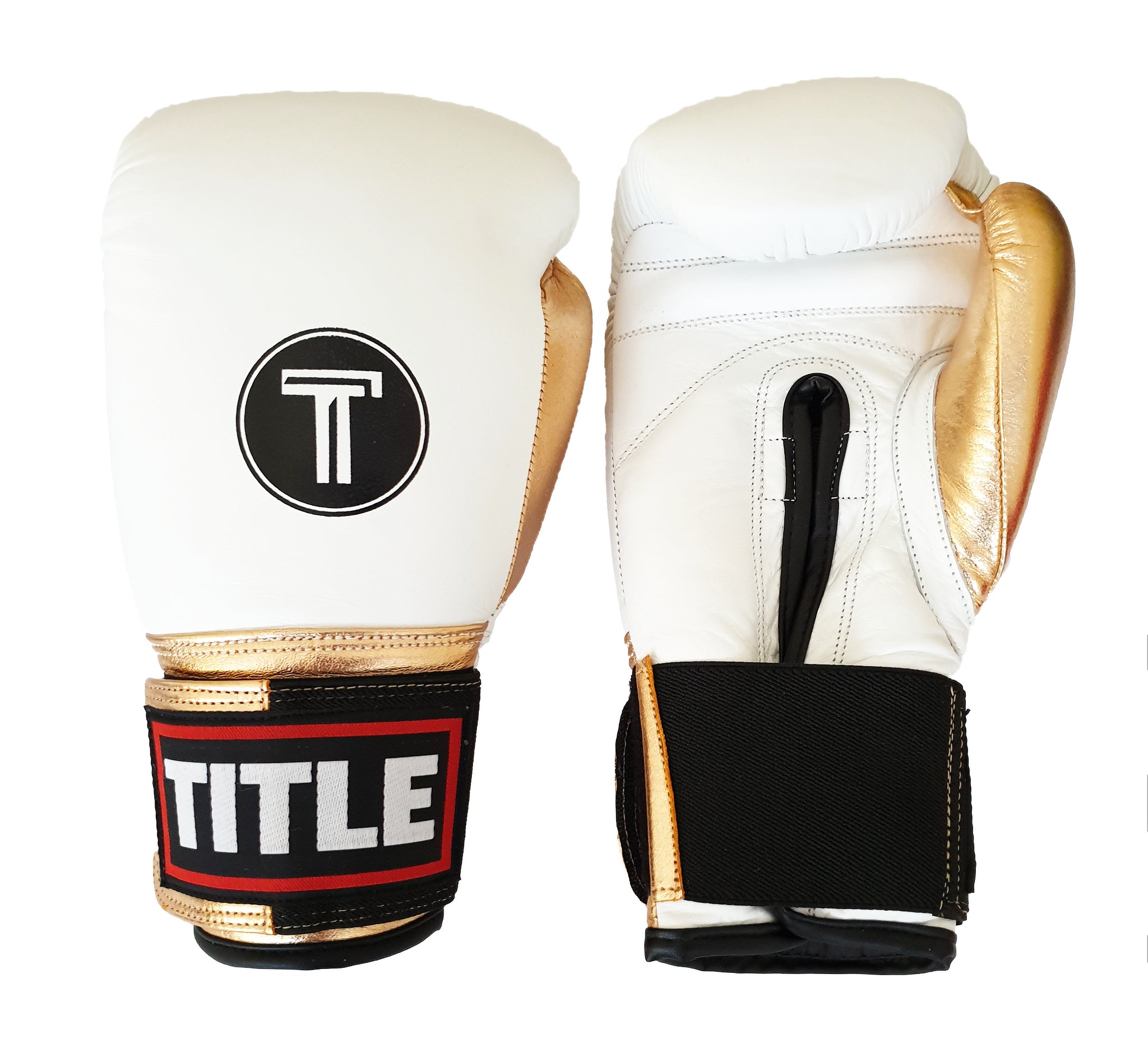 Title Leather Sparring Gloves: White with Gold – TITLE Boxing