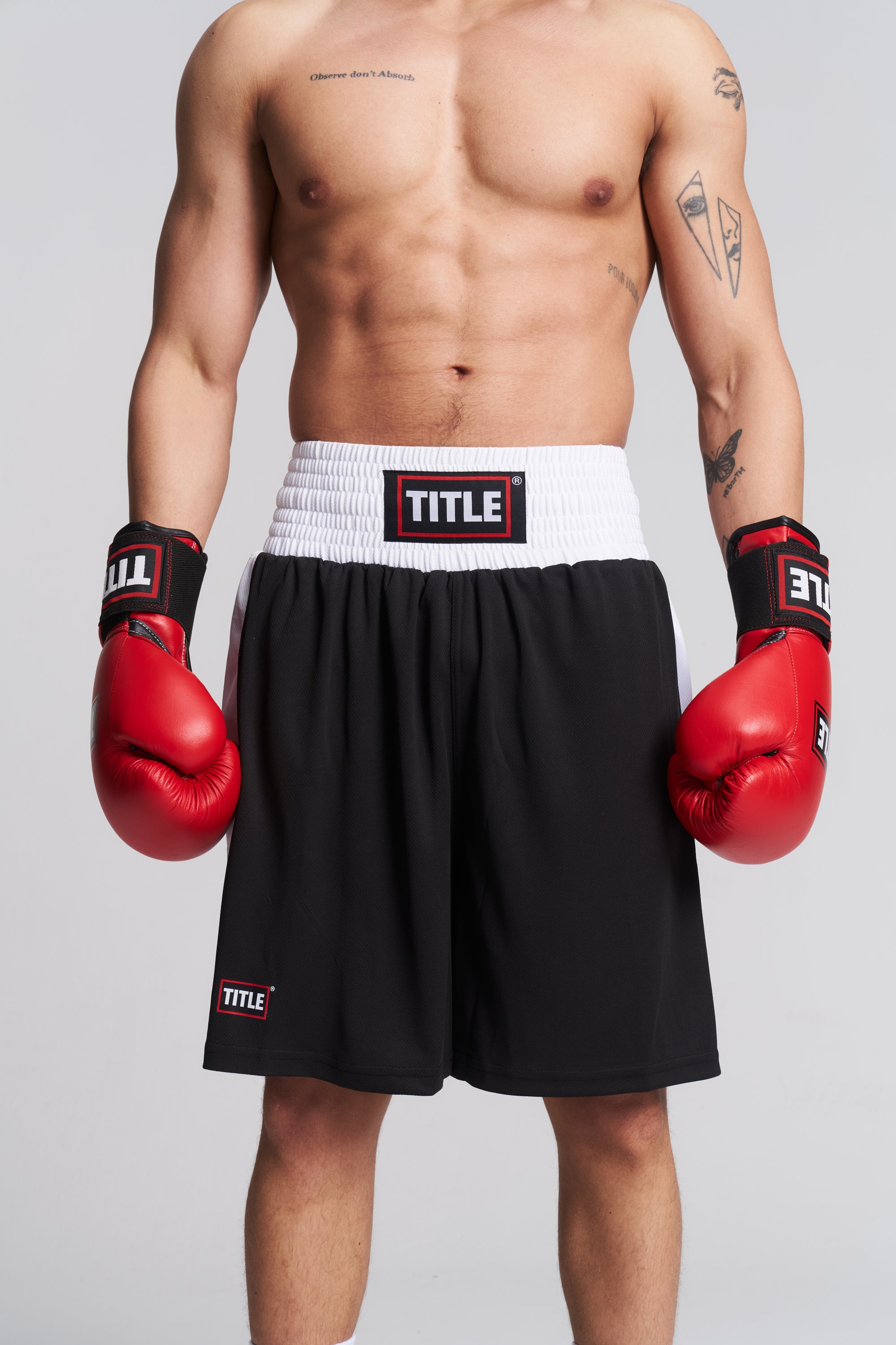 TITLE Boxing Trunks: Air Mesh, Red, Black or Blue