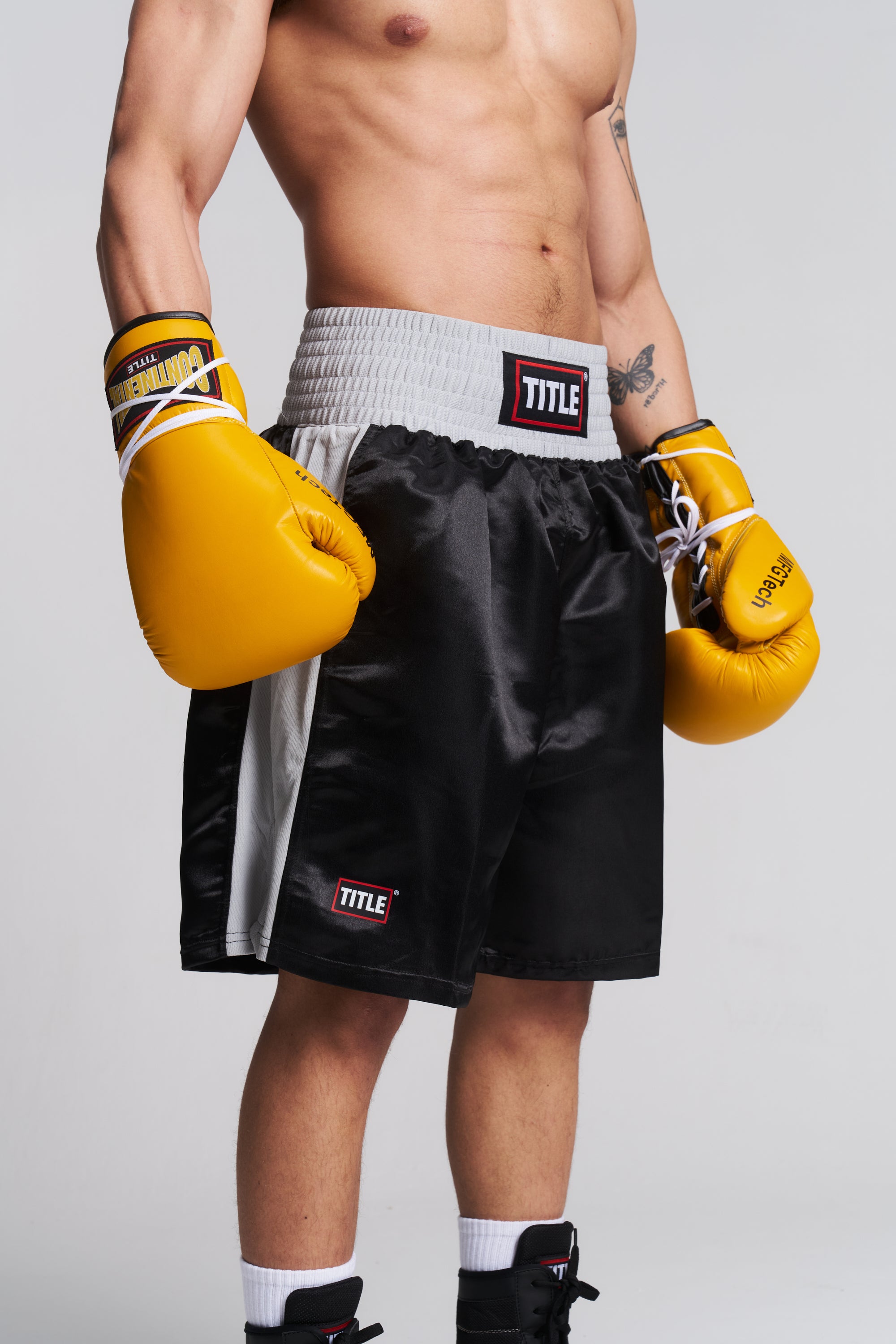TITLE Competition Boxing Trunks: Satin, Three Colours