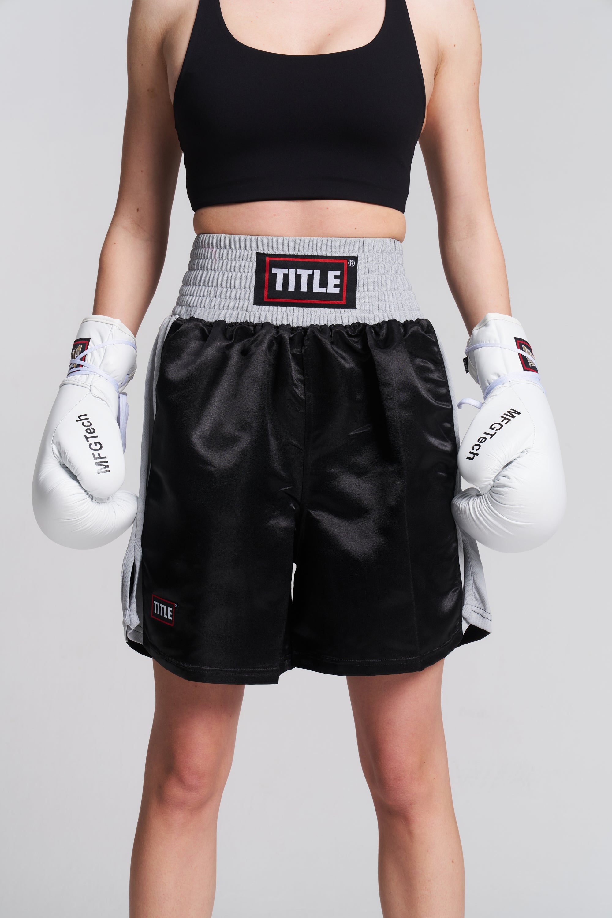 TITLE Competition Boxing Trunks: Satin, Three Colours