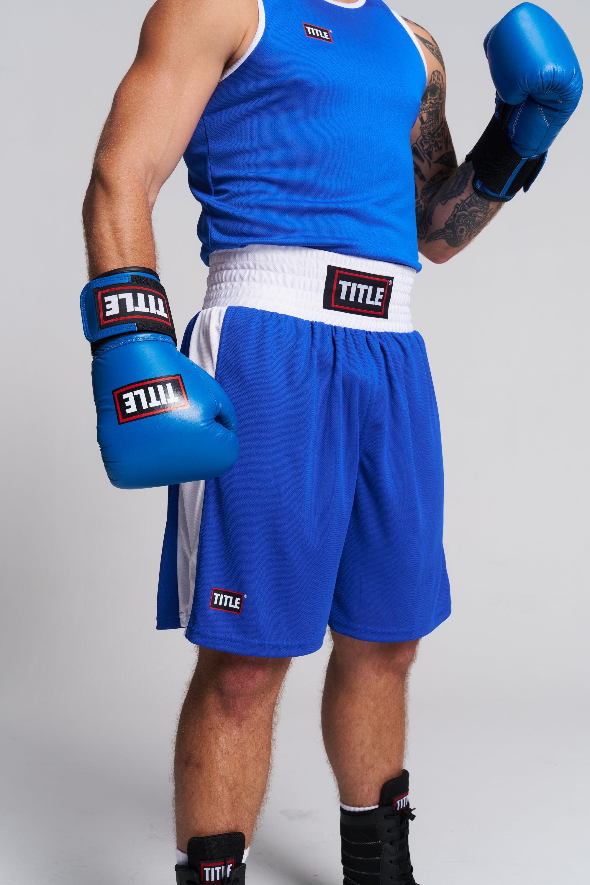 TITLE Boxing Trunks: Air Mesh, Red, Black or Blue