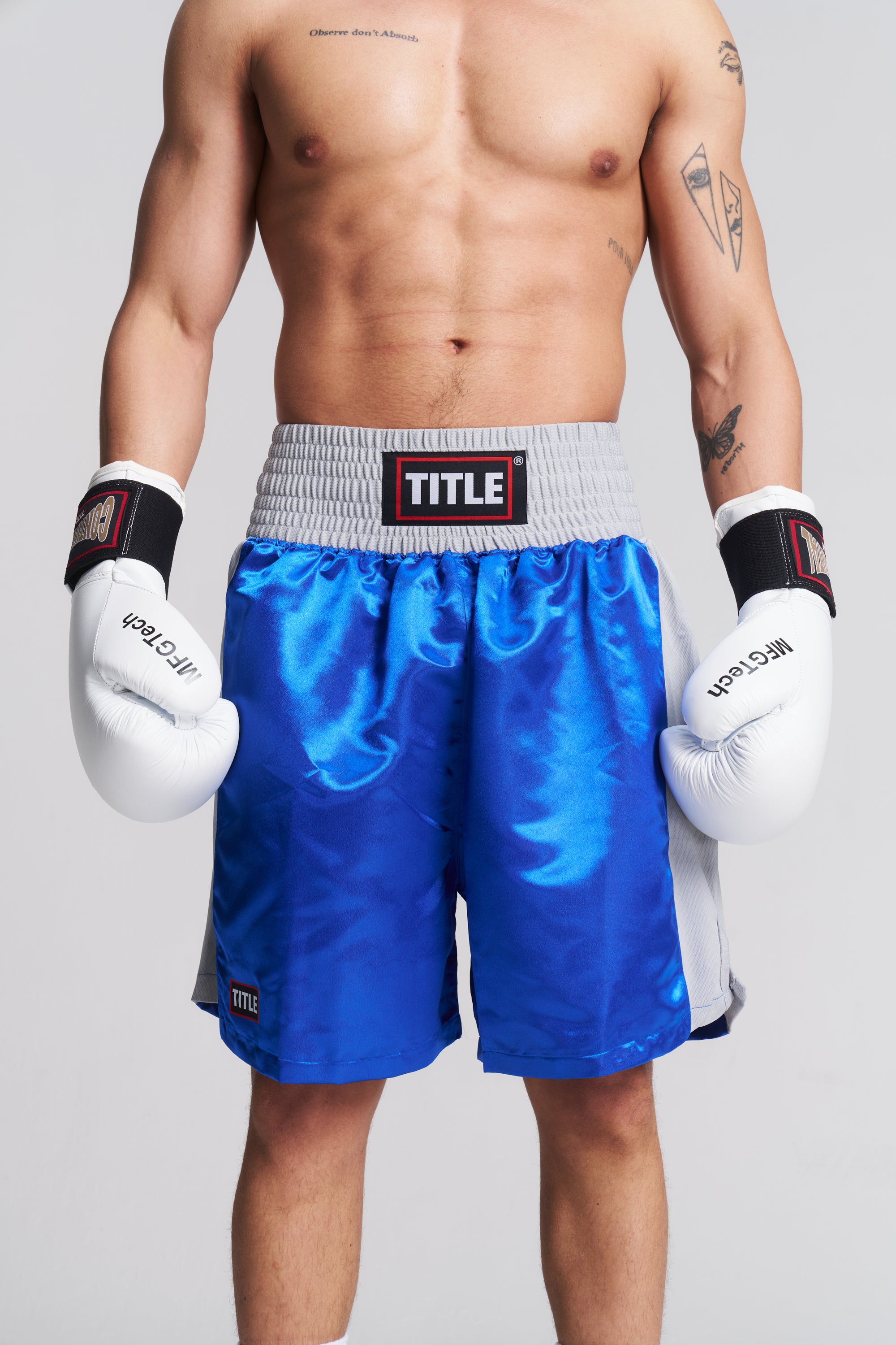 TITLE Competition Boxing Trunks: Satin, Three Colours