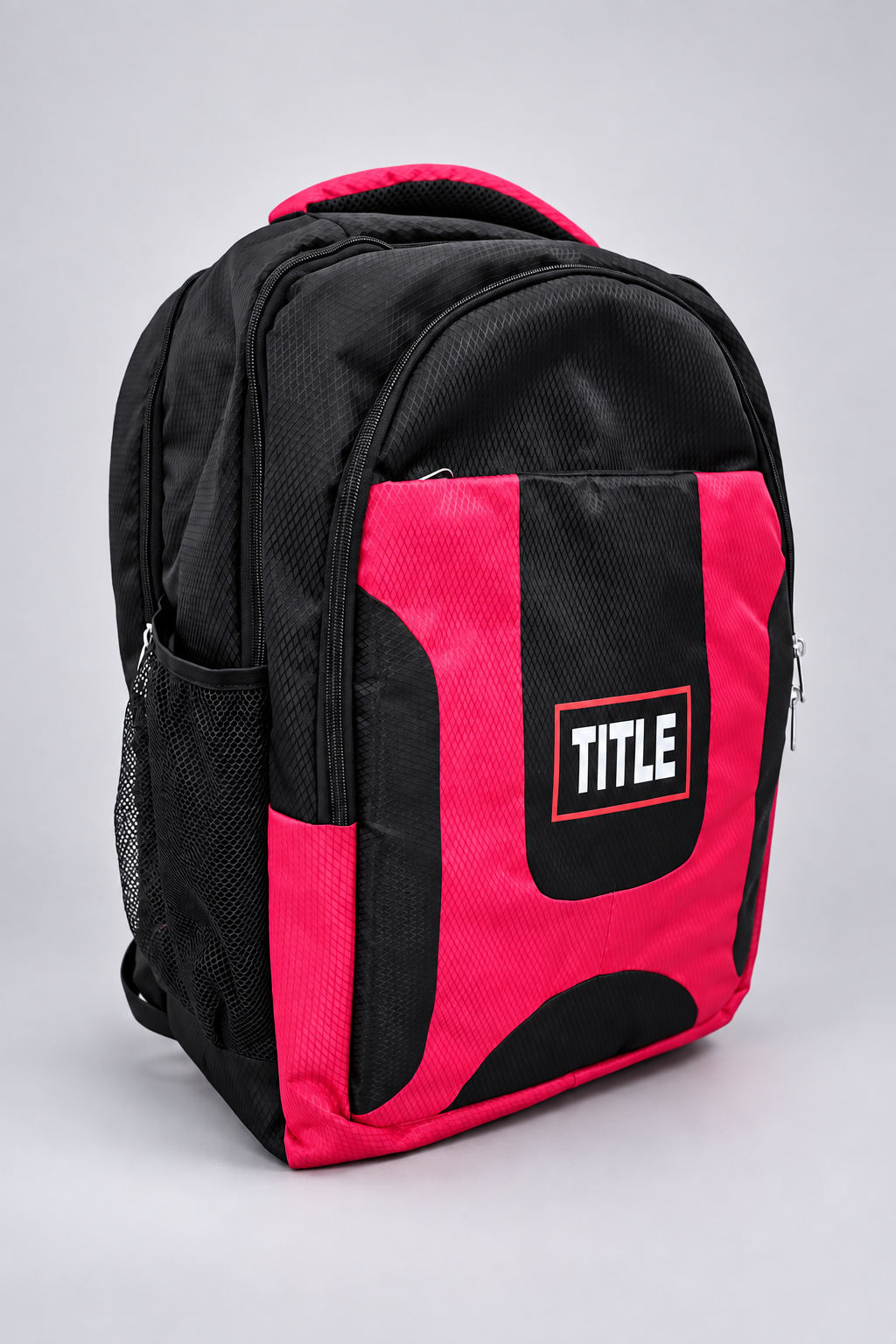 TITLE Gym Backpack: Black and Red, Multi-Pocket