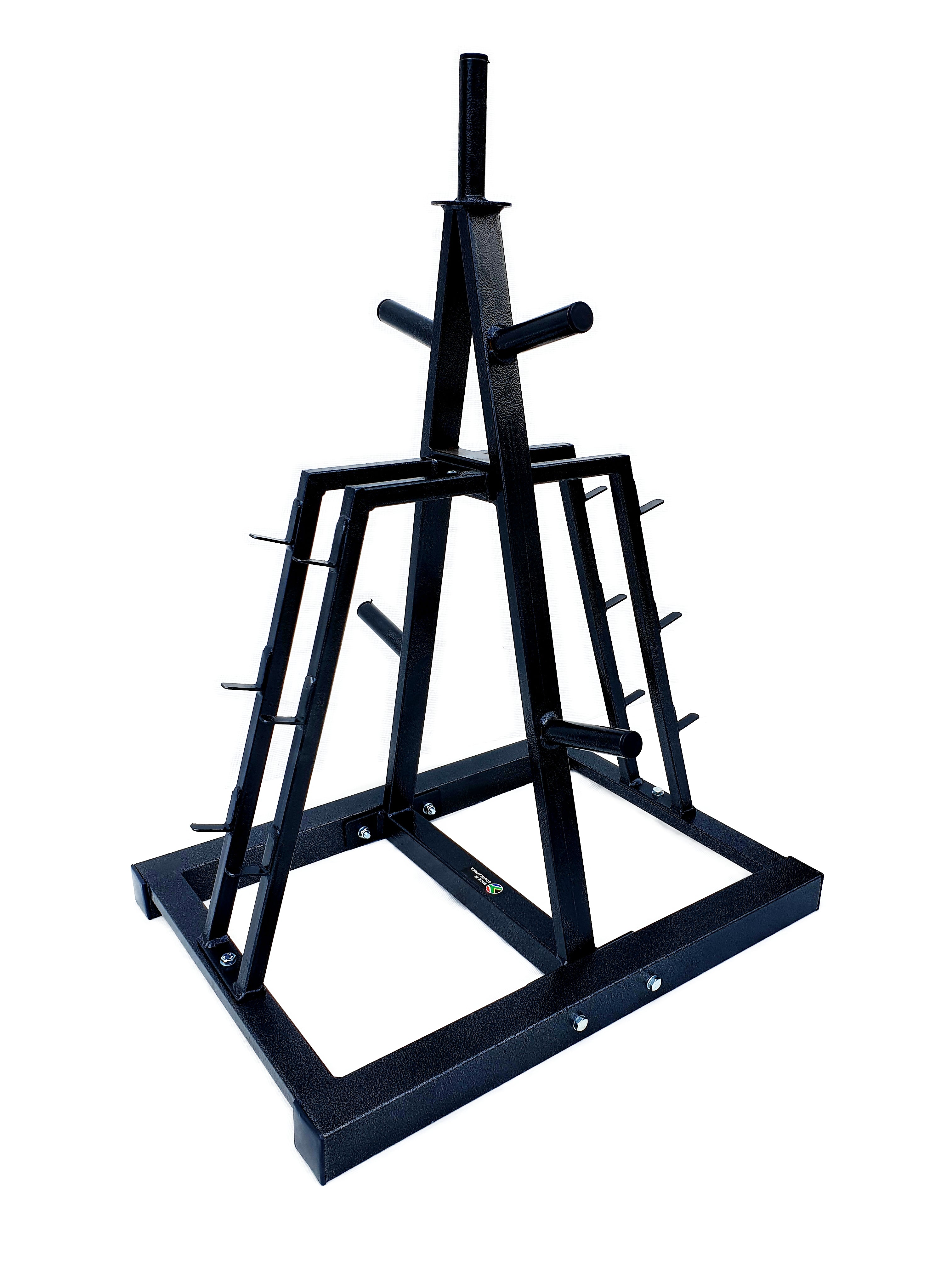 TITLE steel combo stand storing weight plates and dumbbells on one frame
