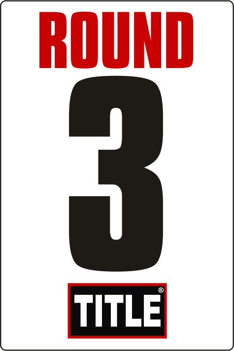 TITLE boxing round cards set showing printed round number on ABS board